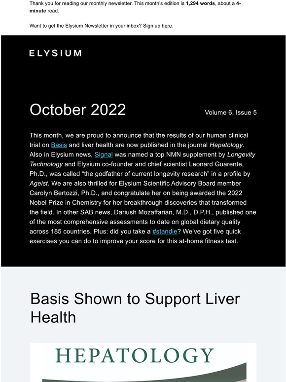 Elysium Health Oct Newsletter Signal named top NMN supplement by