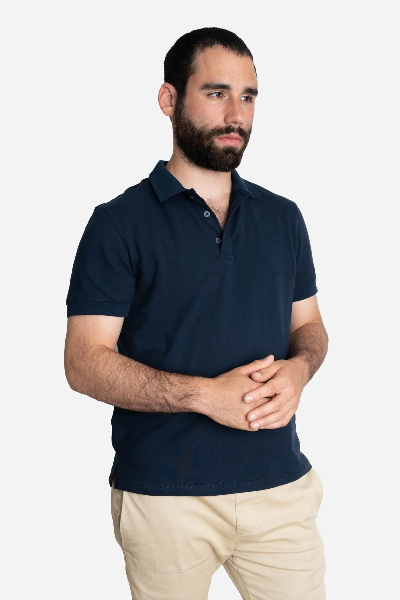 Image of Pique Polo Shirt Navy
