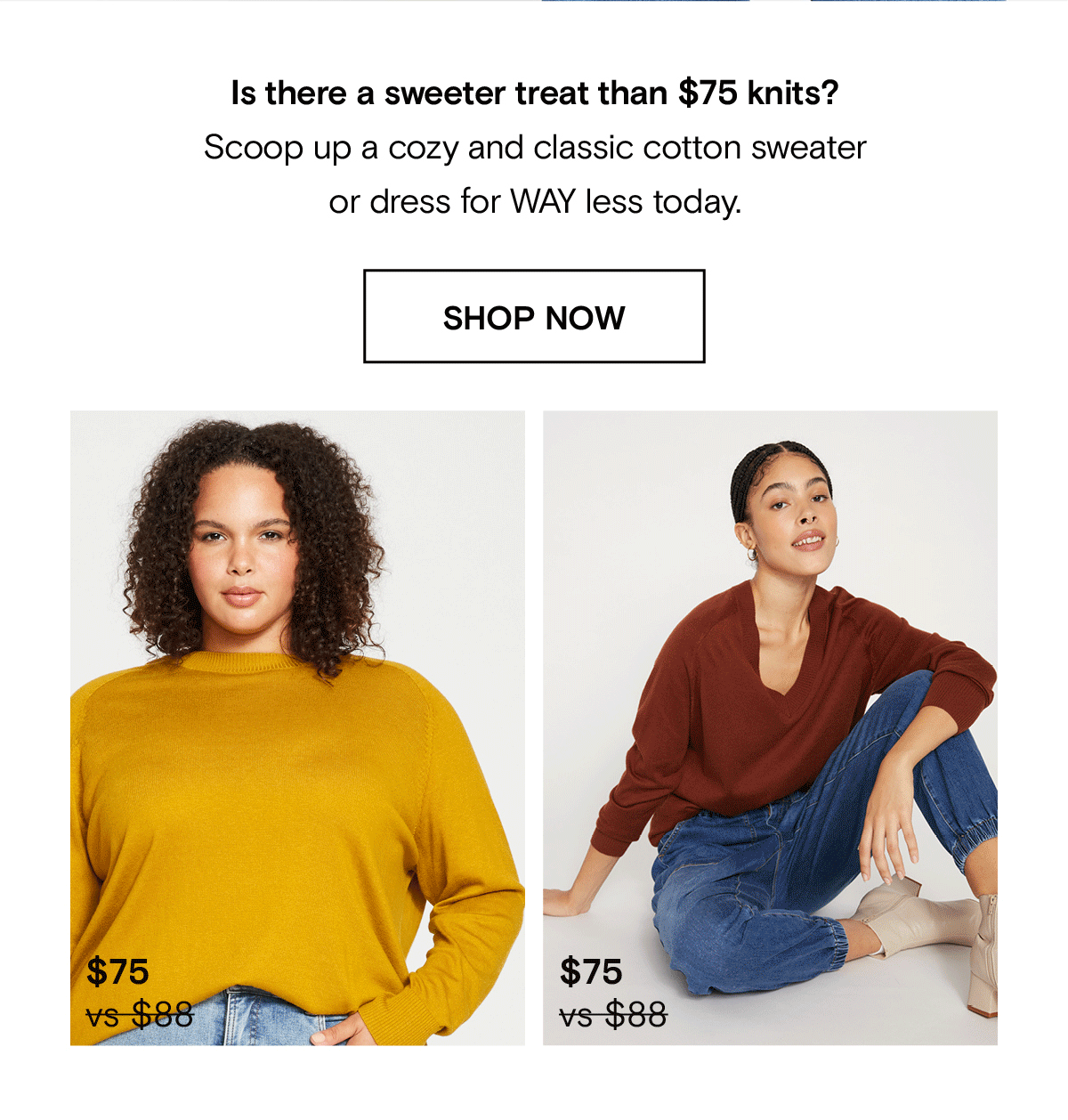 Is there a sweeter treat than $75 eco sweaters