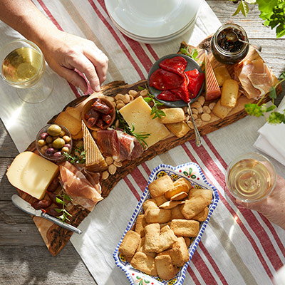 Charcuterie Sampler with Olive Wood Board