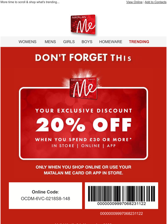 Matalan: Discover our hottest offers | your 20% off awaits | Milled