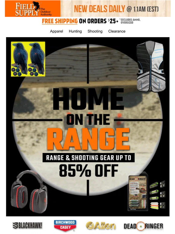 Field Supply 🦖 Range & shooting gear up to 85 off Milled