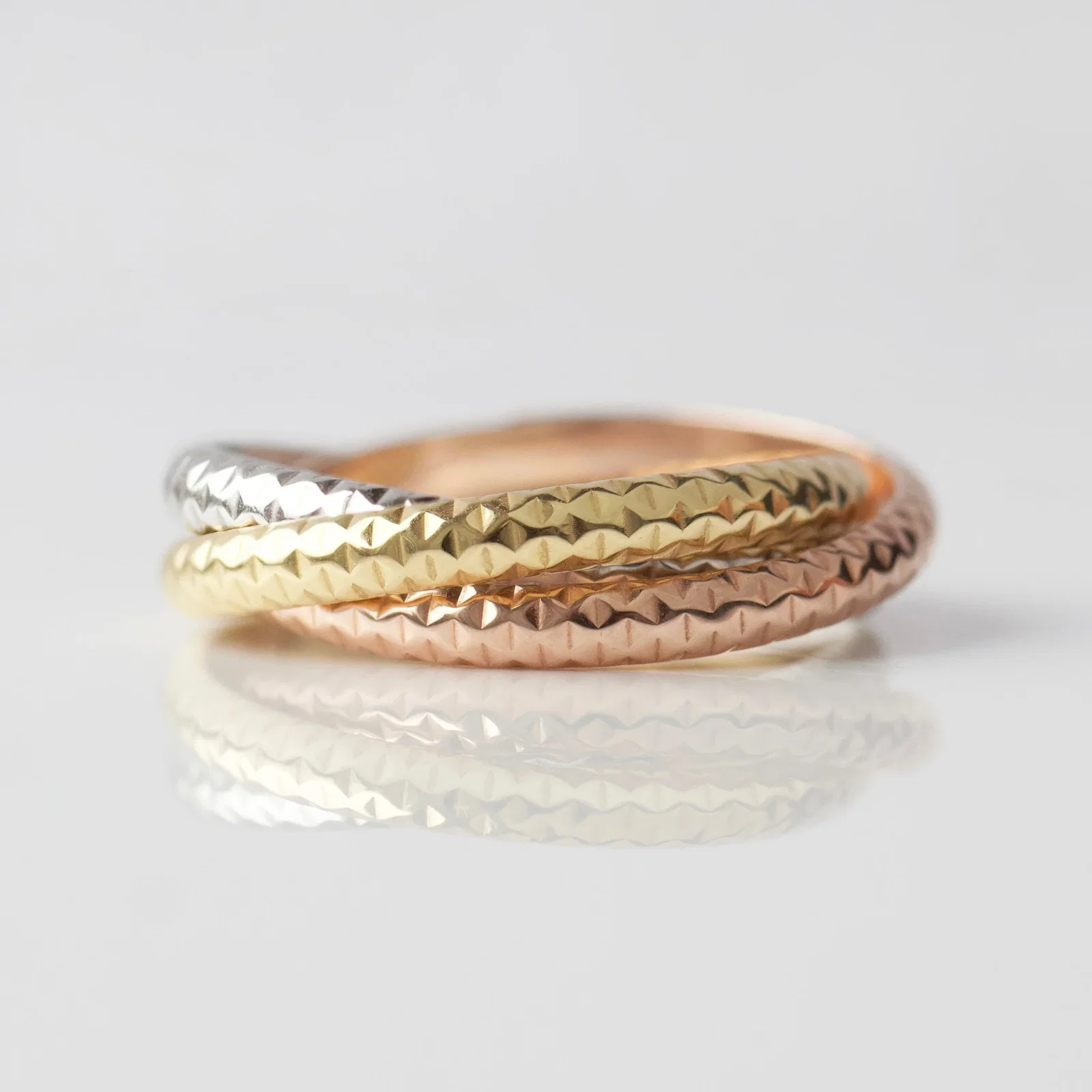 Image of Tri-colour Diamond Cut Band
