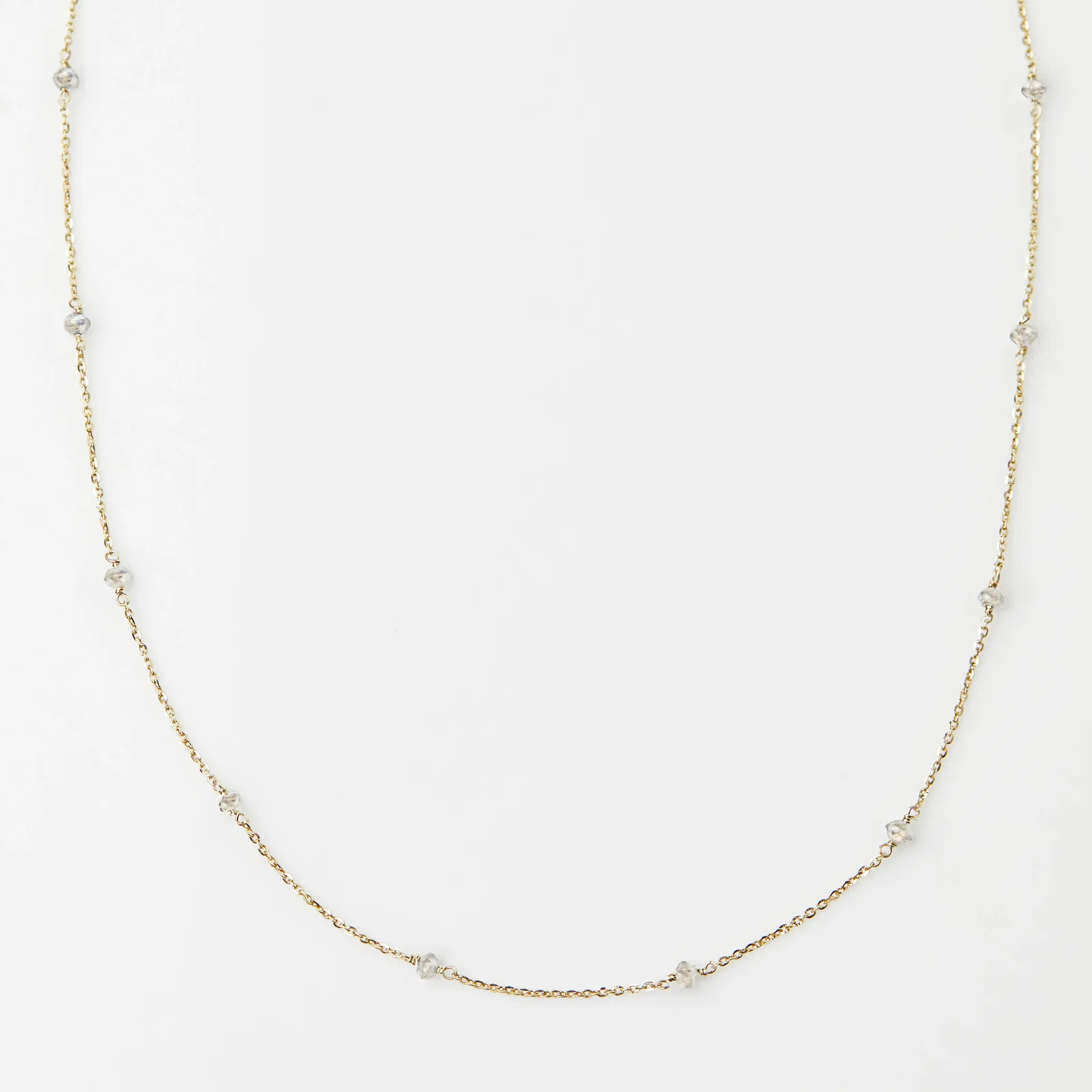 Image of Grey Diamond Station Necklace