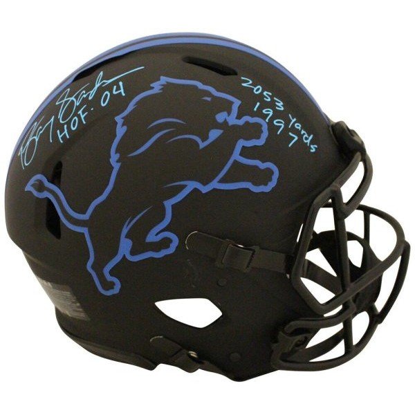 Barry Sanders Autographed Signed Detroit Lions Authentic Eclipse Helmet 3 Insc Beckett