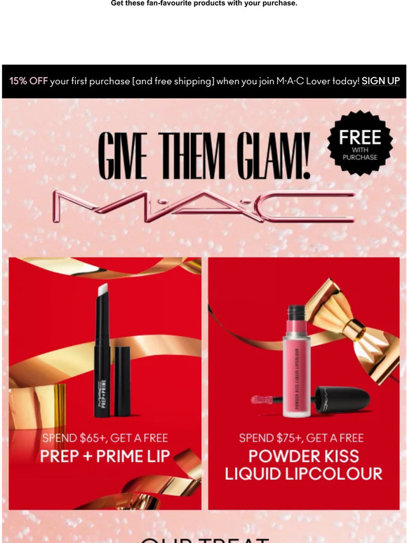 MAC Get TWO free gifts when you spend 75+! Milled