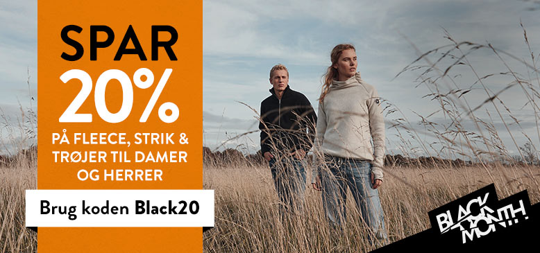 Spar 20% på striktrøjer og fleece til damer og herrer