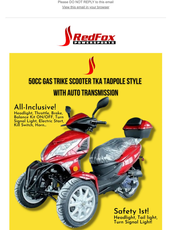 CRT Motor Inc: Only $1899.95! - 50cc Gas Trike Scooter TKA Tadpole ...