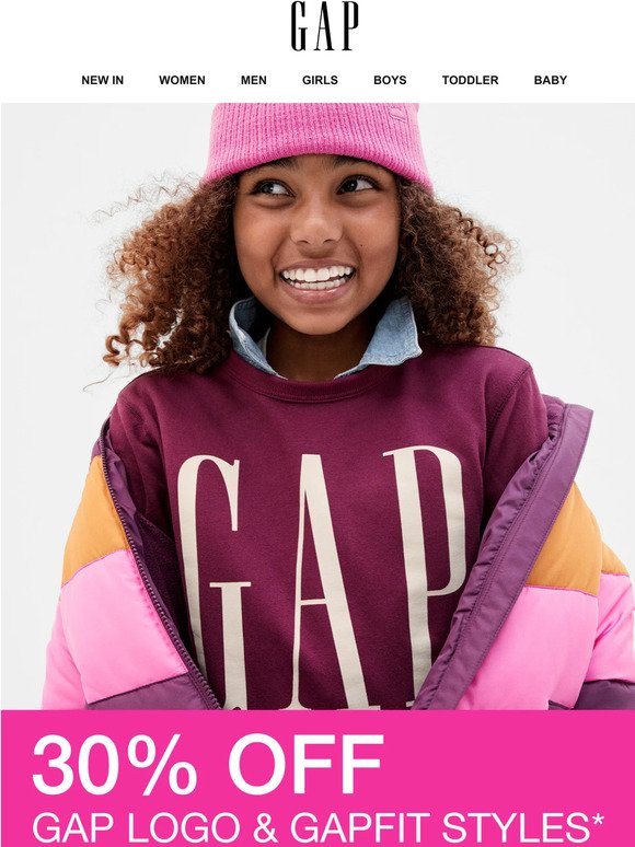 Now ON: 30% OFF Gap Logo & GapFit Styles 🏃🏻