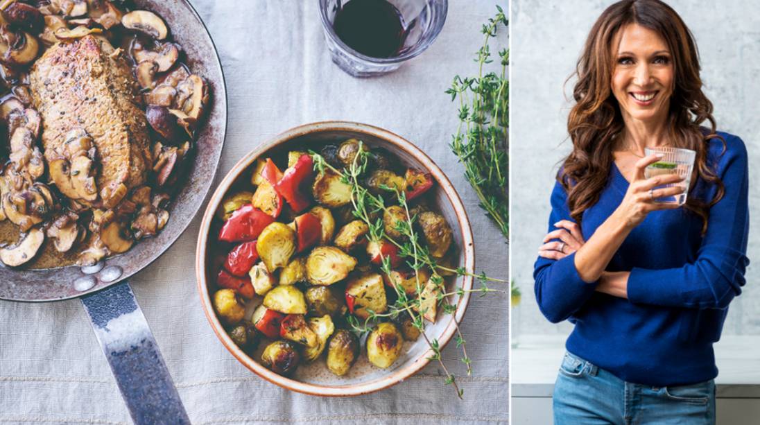 Spruitjes uit de oven met kalfsmedaillon, appel en mosterdsaus