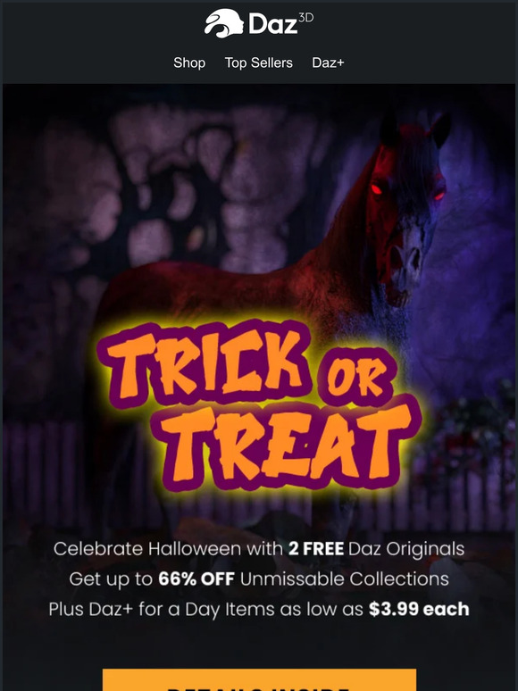 DAZ 3D: Trick or Treat! Grab Your FREE Daz Original Items | Milled