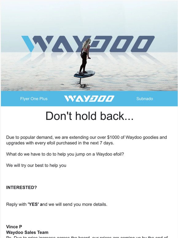 Don't Miss This Genuine Offer From Waydoo 📩