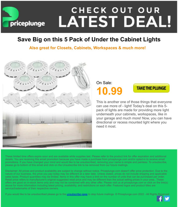 Sale on this 5 Pack of Under the Cabinet Lights