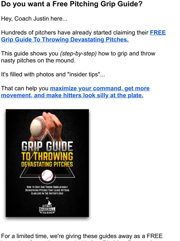 ultimatebaseballtraining Do you want a Free Pitching Grip Guide? Milled