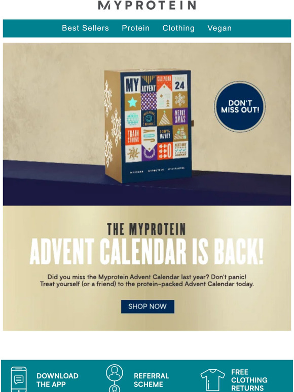 Myprotein Myprotein Advent Calendar is back! Milled