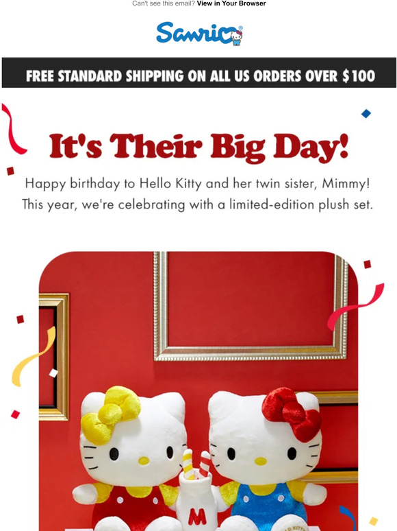 NEW: Hello Kitty & Mimmy Anniversary 2022 Plush