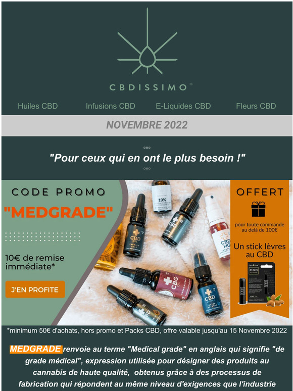 , 🔍🎁10€ Cadeau sur votre prochaine commande  |  ⚡️ Bon Plan CBDISSIMO