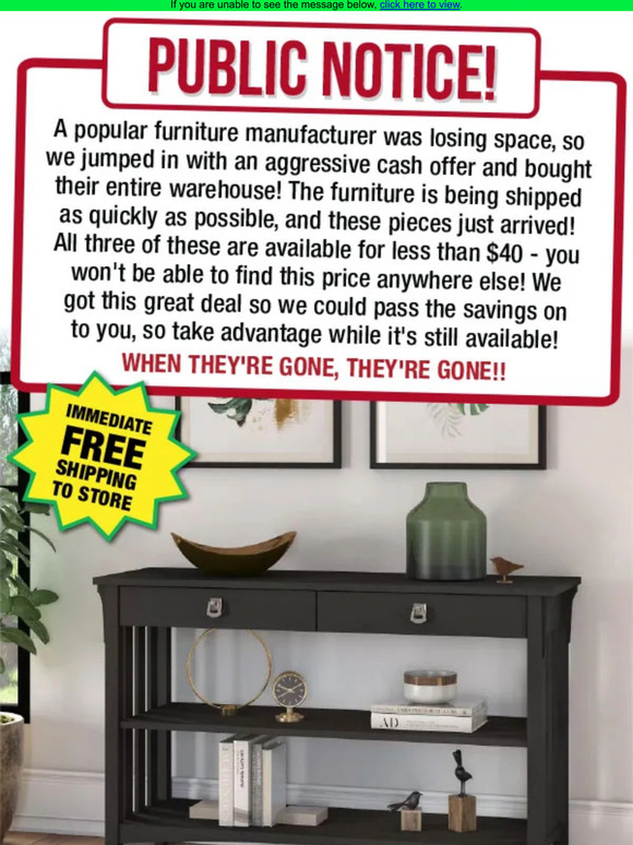 Menards Console, End & Coffee Tables for UNDER 40 Milled