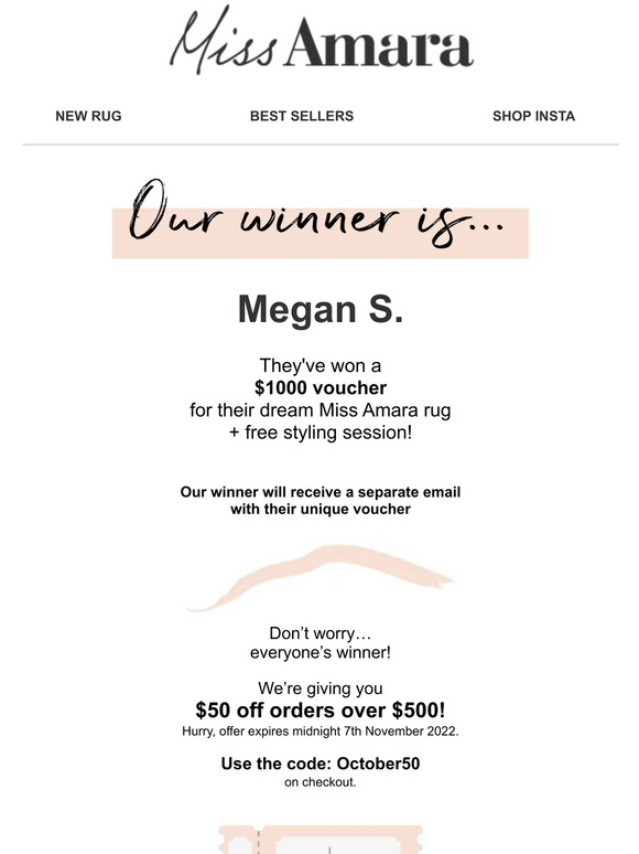 Miss Amara The winner is... Milled