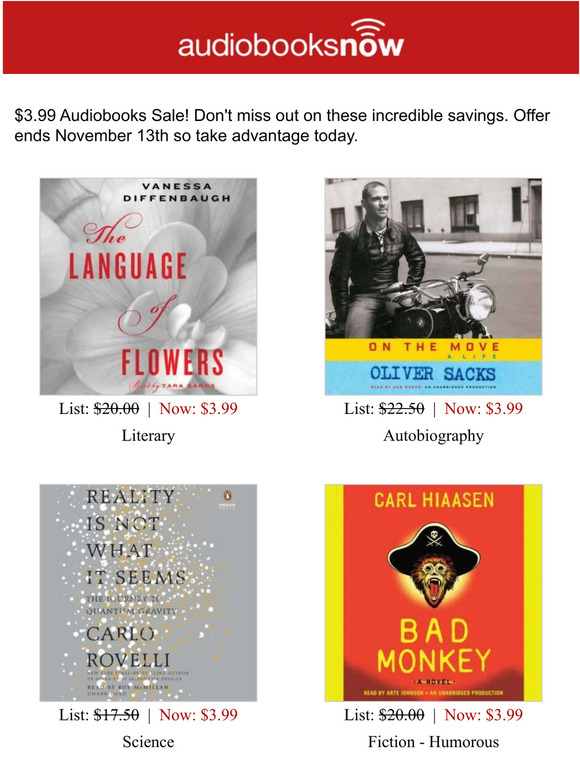 $3.99 Audiobooks Sale