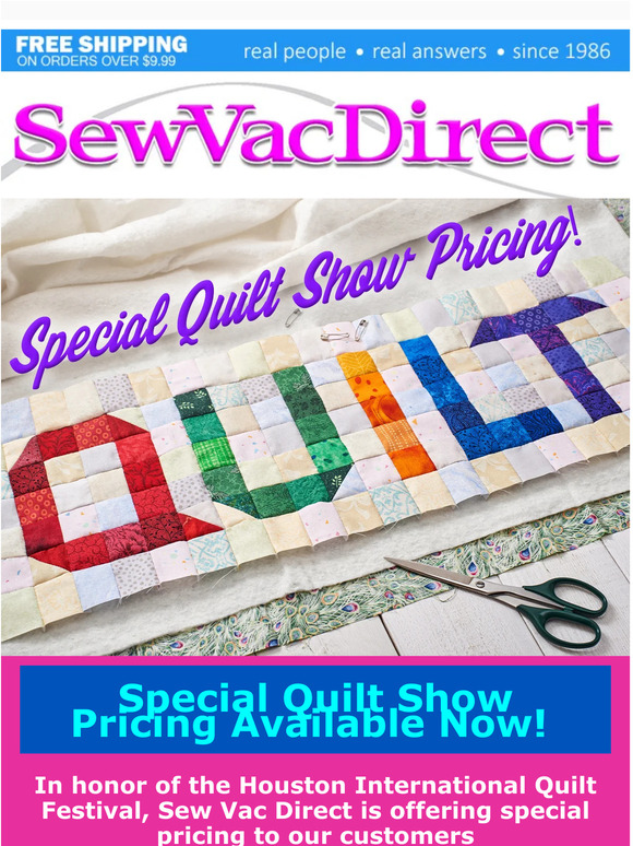 SewVacDirect Special Quilt Show Pricing for a limited time! Milled