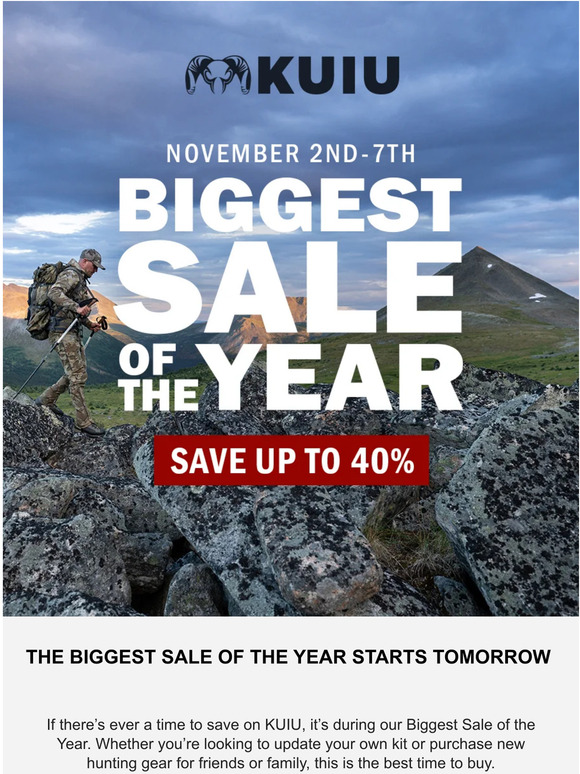 KUIU Our Biggest Sale of the Year Starts Tomorrow Milled