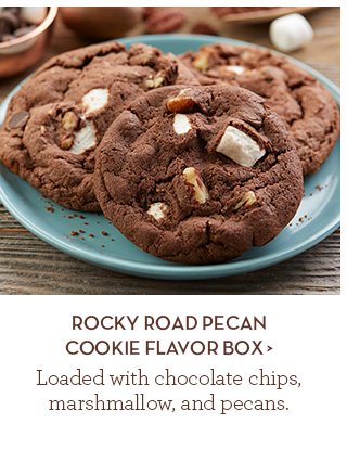 Rocky Road Pecan Cookie Flavor Box - Loaded with chocolate chips, marshmallow, and pecans.
