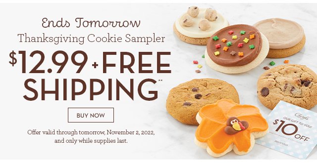 Ends Tomorrow - Thanksgiving Cookie Sampler - $12.99 + Free Shipping**