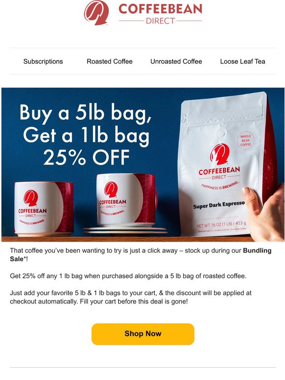 ❗ Buy a 5 lb bag, Get a 1lb bag at 25% off
