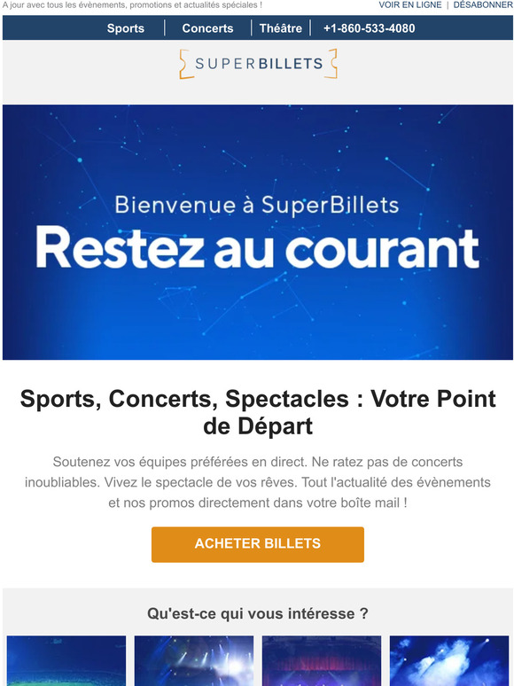 Bienvenue à SuperBillets !