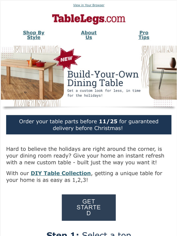 Custom dining table looks for less!