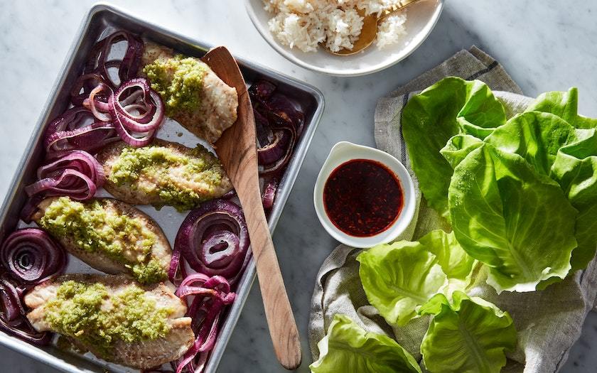 Momofuku Sheet-Pan Ginger Scallion Fish
