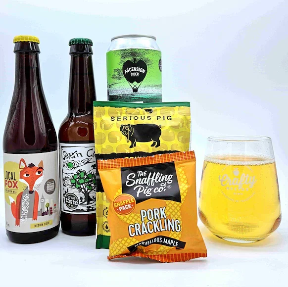 Dad's Cider Gift Set  (4 Ciders, Artisan Snacks and Glass)
