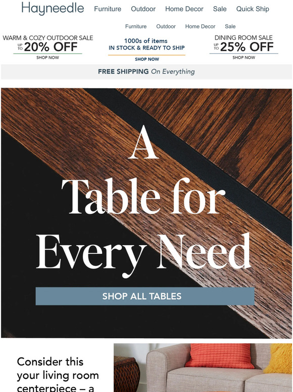 Hayneedle Tables 101 Where, when, and how to use them. Milled