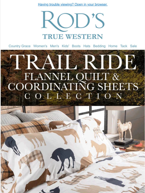 Rod's Western Palace NEW Trail Ride Quilt & Sheet CollectionMade For