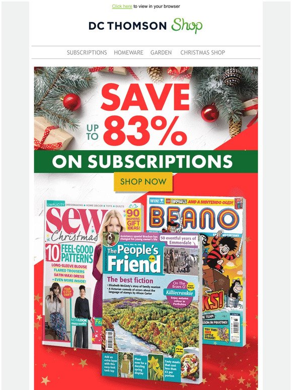 Festive Subscription Offers - Save up to 83%