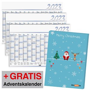 AKTION: 3 Jahresplaner Standard 2023 + GRATIS büroshop24 Adventskalender 70,0 g