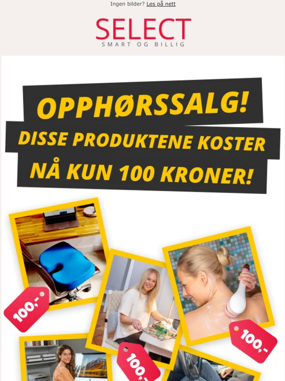Kjøp varer til kun 100,-