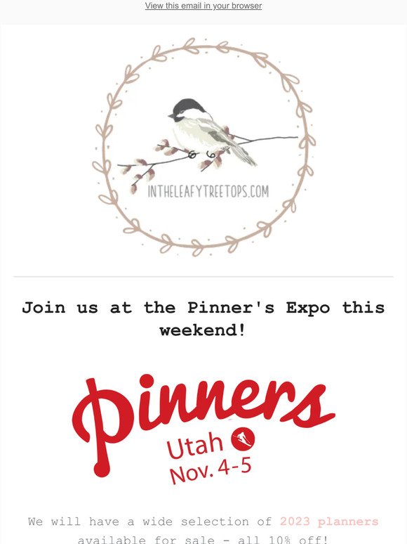 Join us this weekend at Pinners!