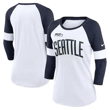 Seattle Seahawks WEAR By Erin Andrews Women's Repeat Tri-Blend Long Sleeve  T-Shirt - White