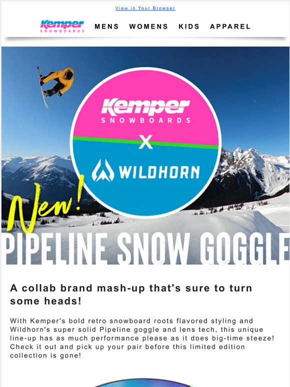 Kemper Snowboards Kemper Snowboards Introduces New Pipeline Goggles