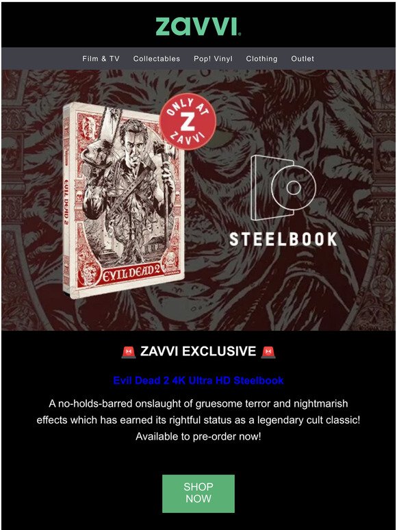 Zavvi Exclusive Steelbook! 🚨 Evil Dead 2 4K UHD