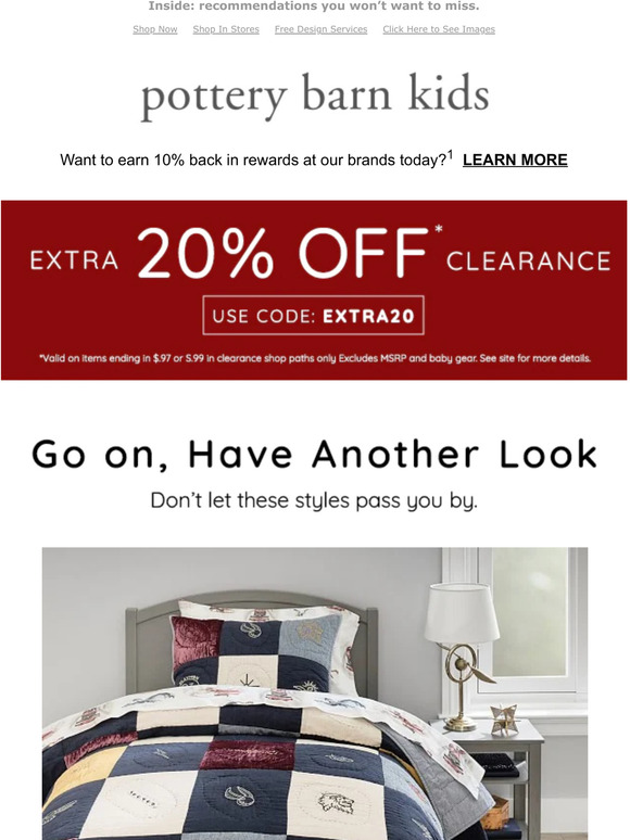 Pottery Barn Kids We've got more great finds, just for you! (+ Extra