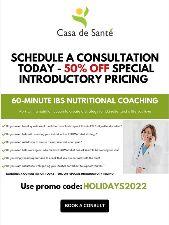 IBS Nutrition Counseling - 50% Off
