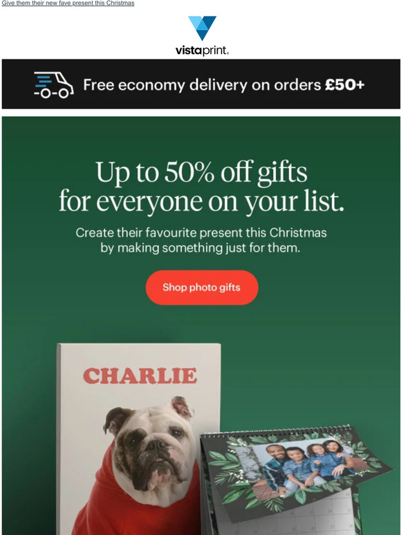 Up to 50% off select photo gifts 🎁