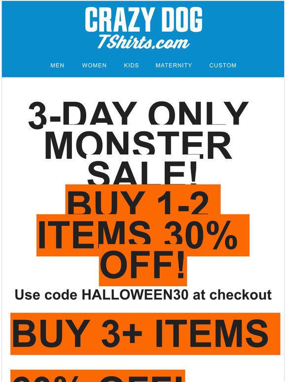 HURRY! Halloween Blowout Sale- LAST DAY.