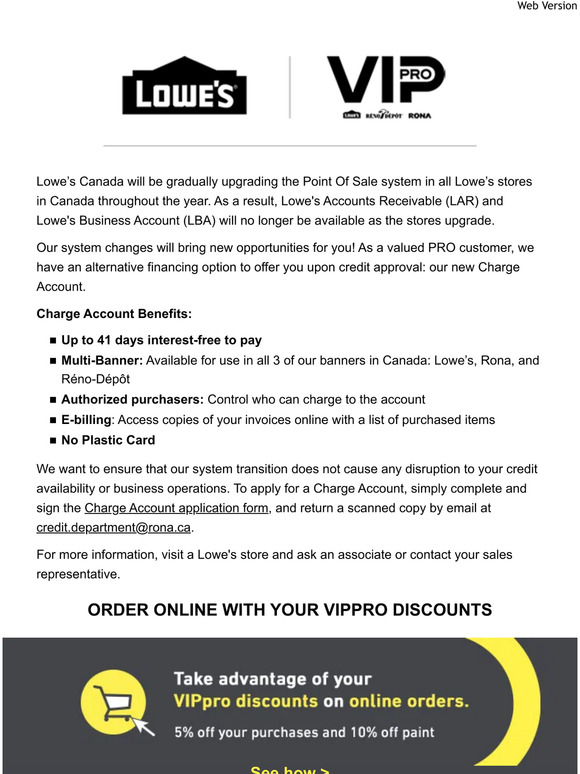 Lowe's Canada Apply for our Charge Account today! Milled