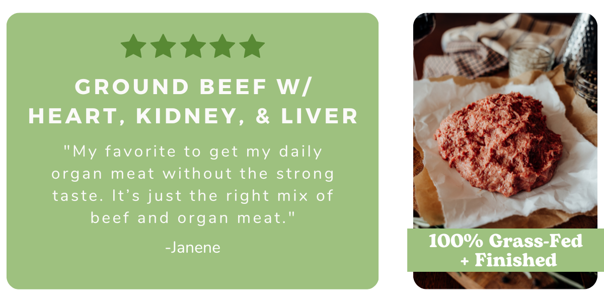 75 Lean Ground Beef with Heart, Kidney, and Liver