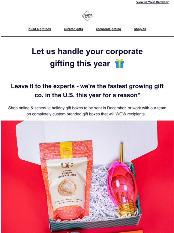 Happy Box Store Holiday Corporate Gifts Made EASY Milled
