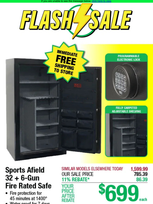 Menards 32Gun, Fire Rated Safe only 699 Milled